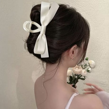 リボンヘアクリップ 2色