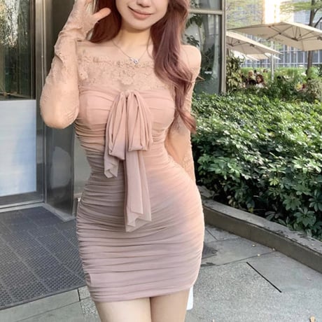 Brown beige dress