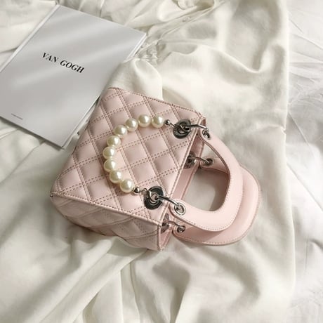 パール付き ハンドbag 4色