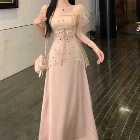 Sheer Dot Long Dress