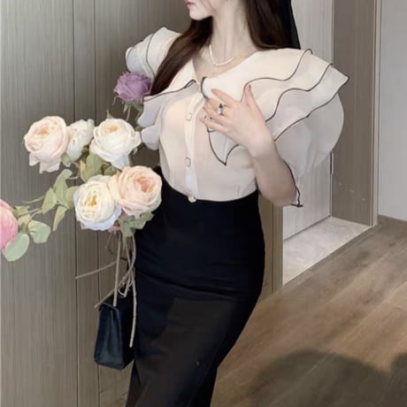 French girly chiffon tops