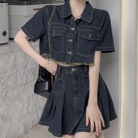 denim 半袖セットアップ