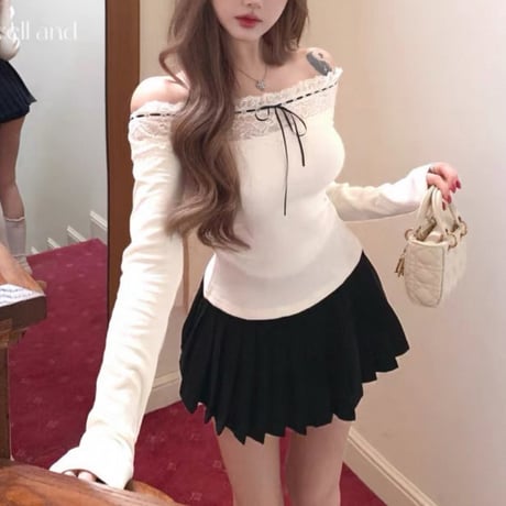 Lace Ribbon Off-Shoulder Top