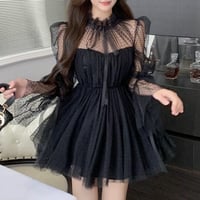 tulle ribbon dress op 2色