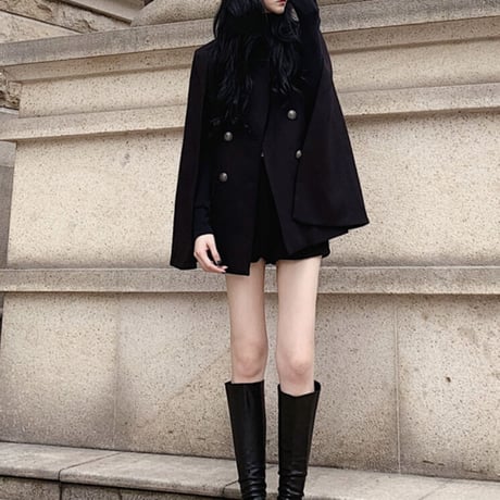 yuupyon様ご着用♡Black シンプルケープコート