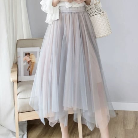 fairy chiffon long skirt 3色