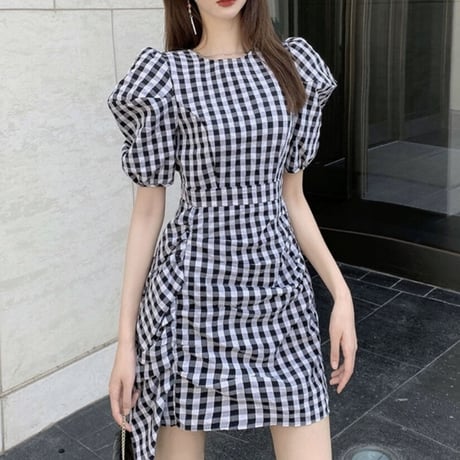 小越しほみ様ご着用♡サイドフリルパフ袖ワンピ2色