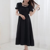 flower jacquard ribbon dress
