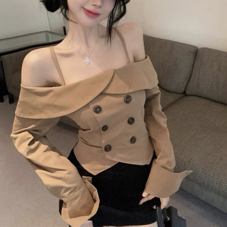 Off-Shoulder Trench Top