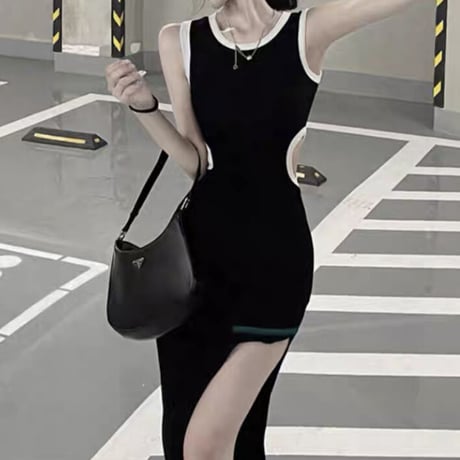 sporty slit long op 2色