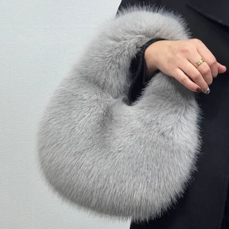 all fur hand bag 4色