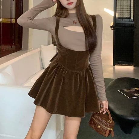 まゆぴちゅー様ご着用♡brown girly ベロア set