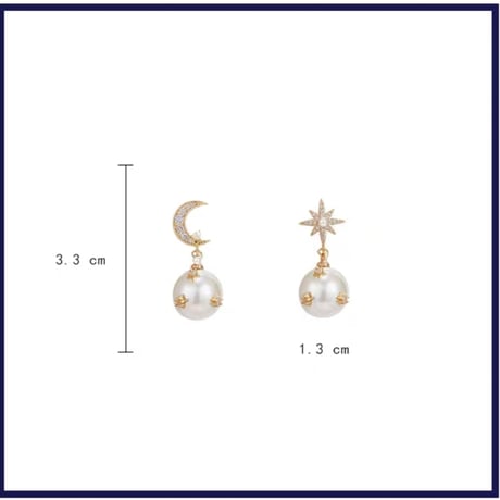 パール moon＆star ピアス