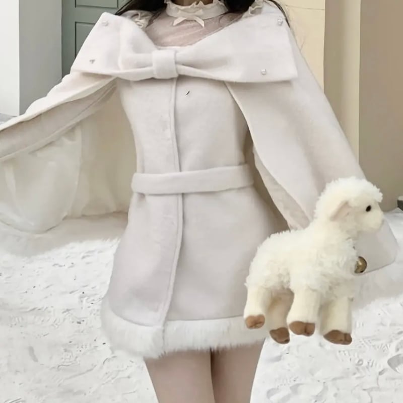 寿リリカ様ご着用♡リボンモチーフケープコート | ecrea