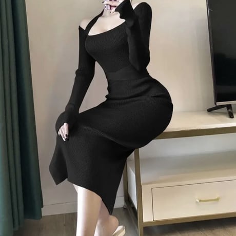 ヴァニラ様ご着用♡ウエストリボンロングワンピ4色