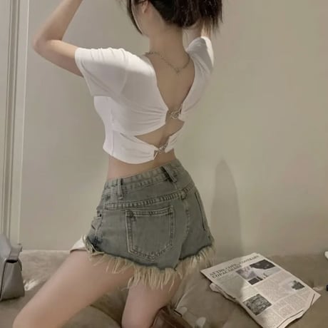 back open style tops 2色