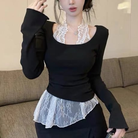 Lace Layered Knit Top
