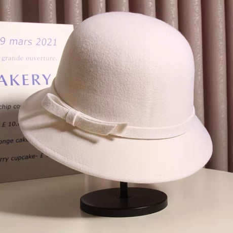 simple ribbon hat 2色