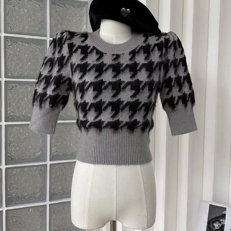 houndstooth pattern tops