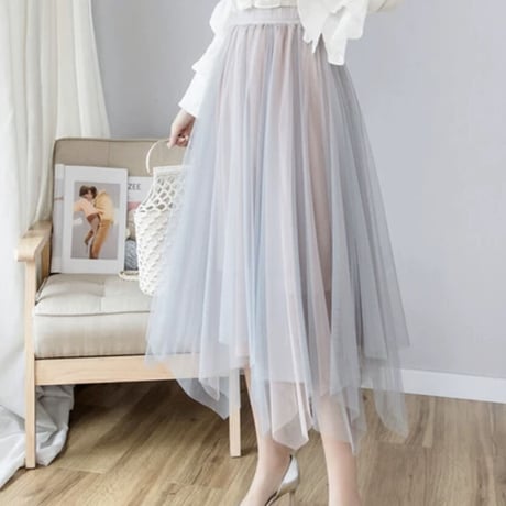 fairy chiffon long skirt 3色
