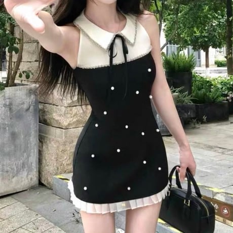 Pearl Collar Chic Onepiece
