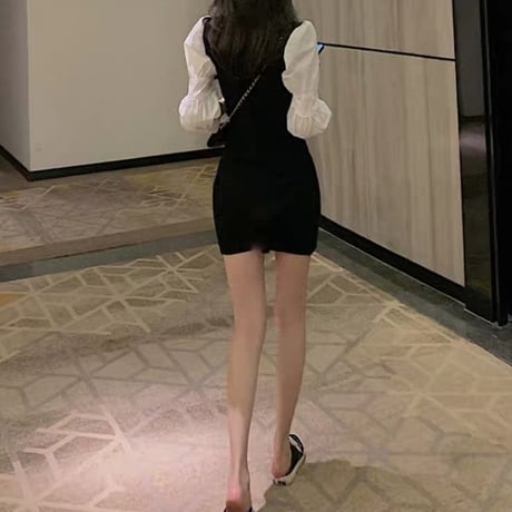 パフスリ black ワンピース