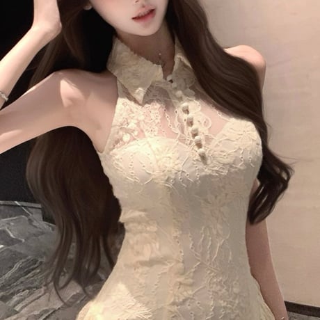 Lace Collar Flare Dress