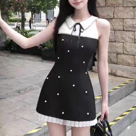 Pearl Collar Chic Onepiece