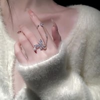 キラキラチェーンバタフライリング