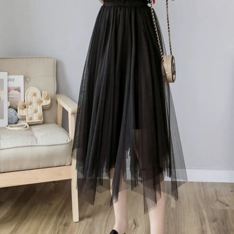 fairy chiffon long skirt 3色
