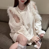 kira kira feather fur トップス 3色