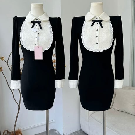 丸襟 Dolly black ワンピ