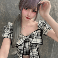 らむめろ様ご着用♡Check Big Ribbon Top