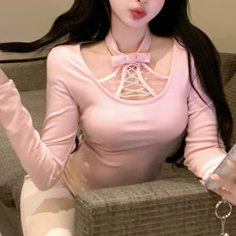 lace up heart tops 3色