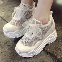 レース×チュールリボンスニーカー2色