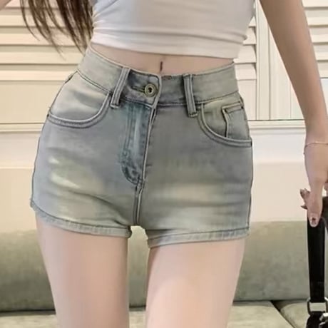 Denim short pants