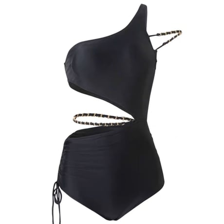 black chain swim wear