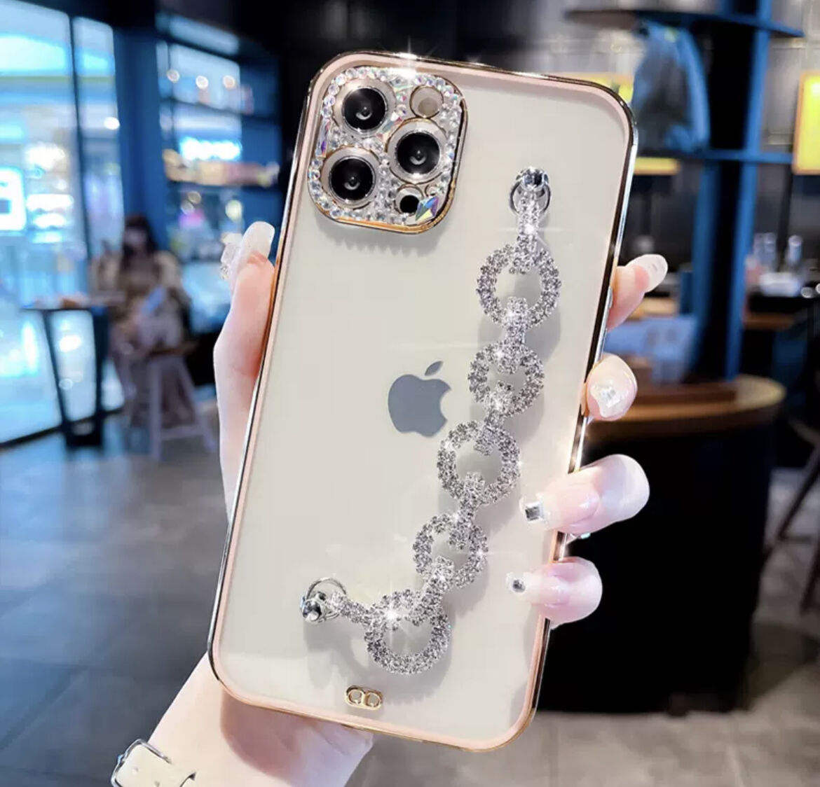 キラキラチェーン付き iPhoneケース2色 | ecrea