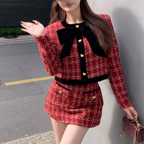 愛咲マリン様ご着用♡ツイードリボンデザインセットアップ