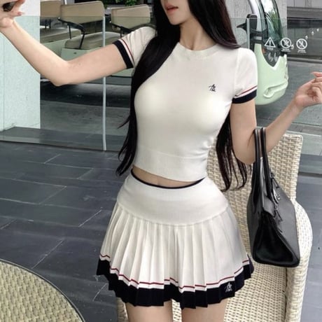 Tennis Pleats Knit Set Up