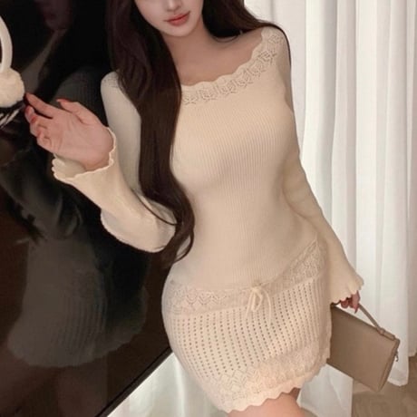 Ivory Lace Knit Onepiece