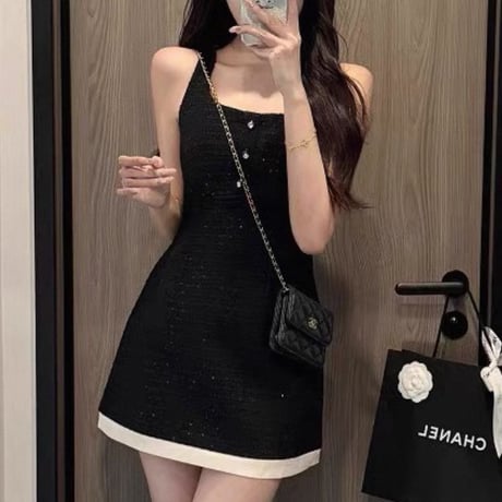 Tweed Touch Button Mini Dress