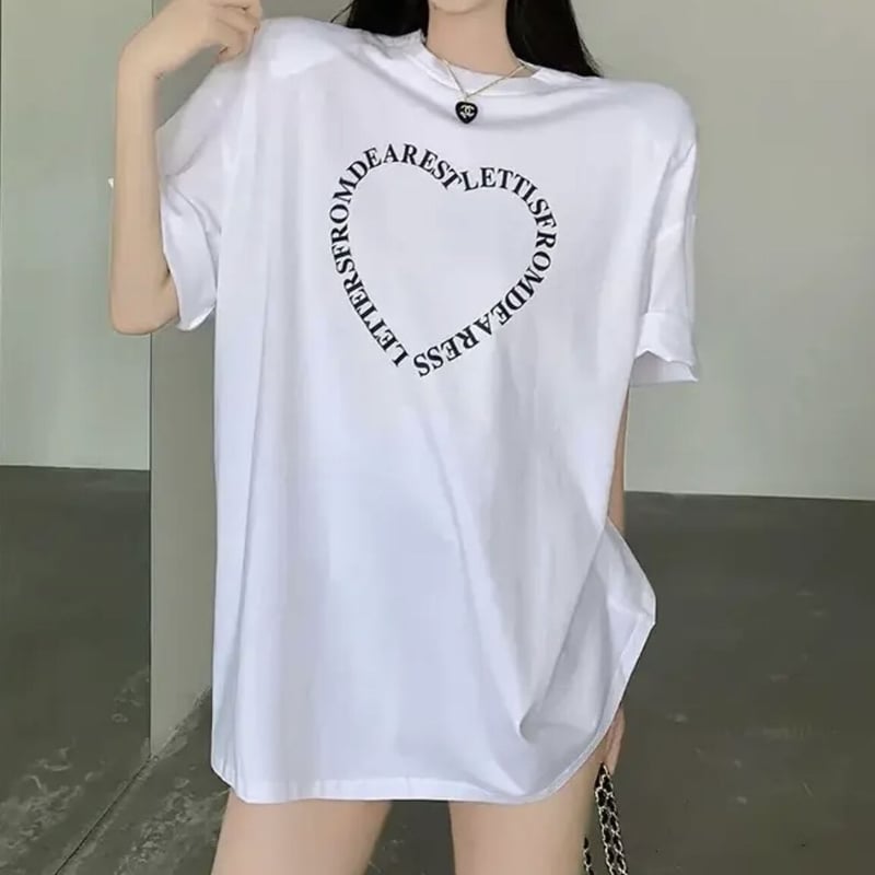 ロゴハートデザインTシャツ2色 | ecrea