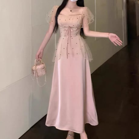 Sheer Dot Long Dress