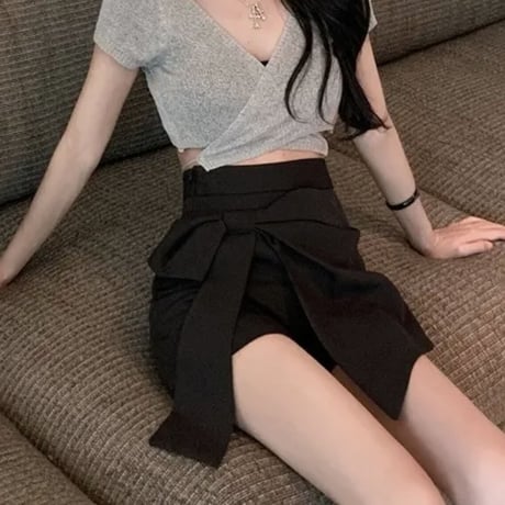 リボンラップBLACKキュロット
