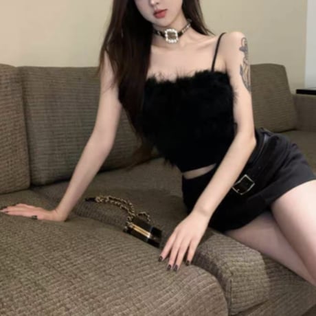 fur short camisole 2色