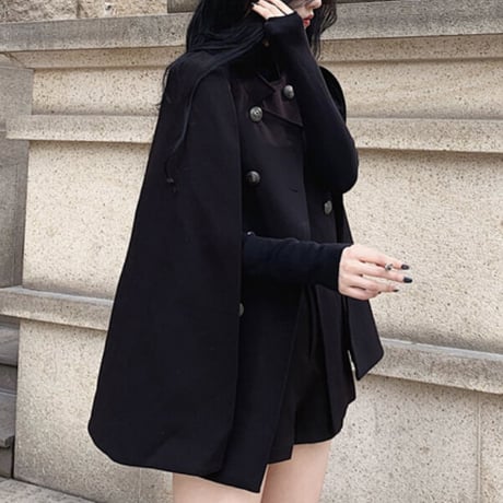 yuupyon様ご着用♡Black シンプルケープコート