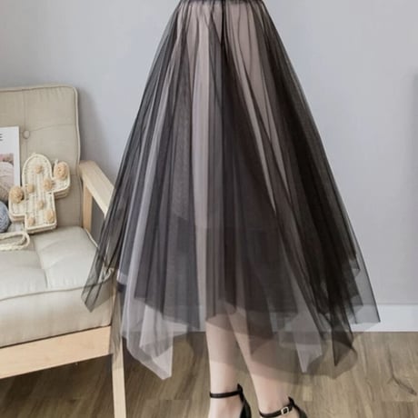 fairy chiffon long skirt 3色