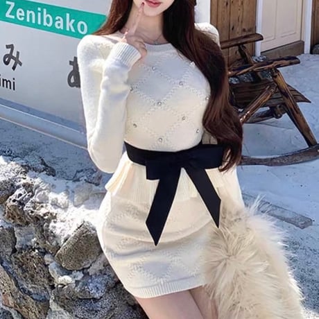 Bijoux Ribbon Knit Set Up