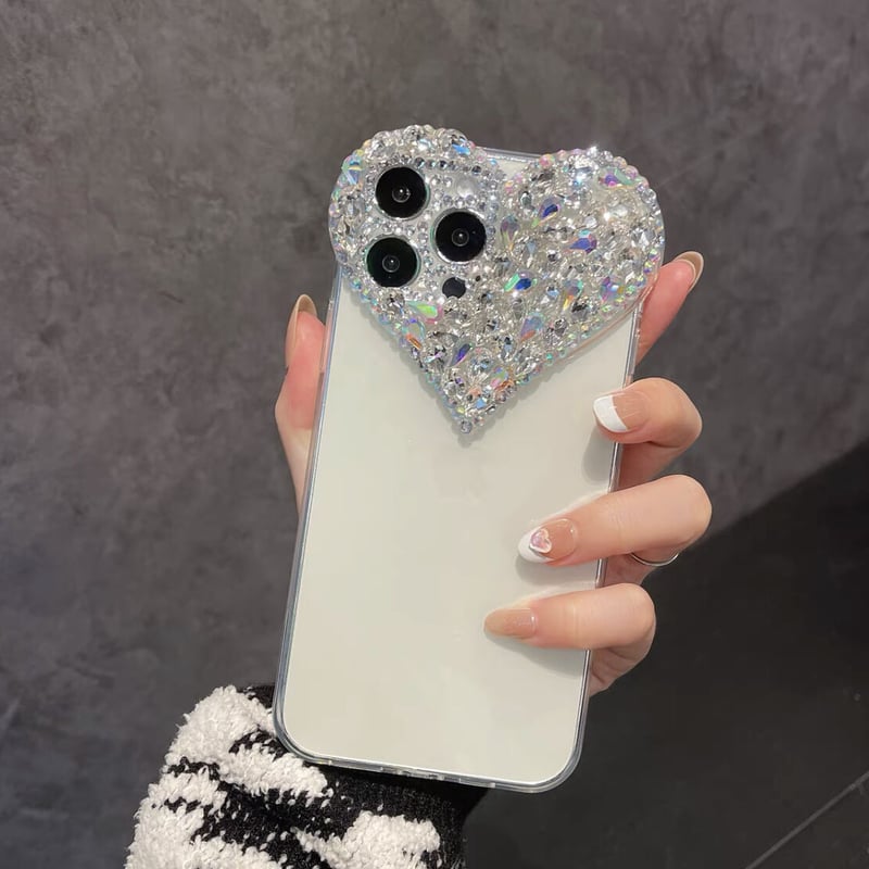 ミニー ハンドメイド バラ ハート アイホンケース ミニー/ヴィンテージケーキ ハードガラススマホケース